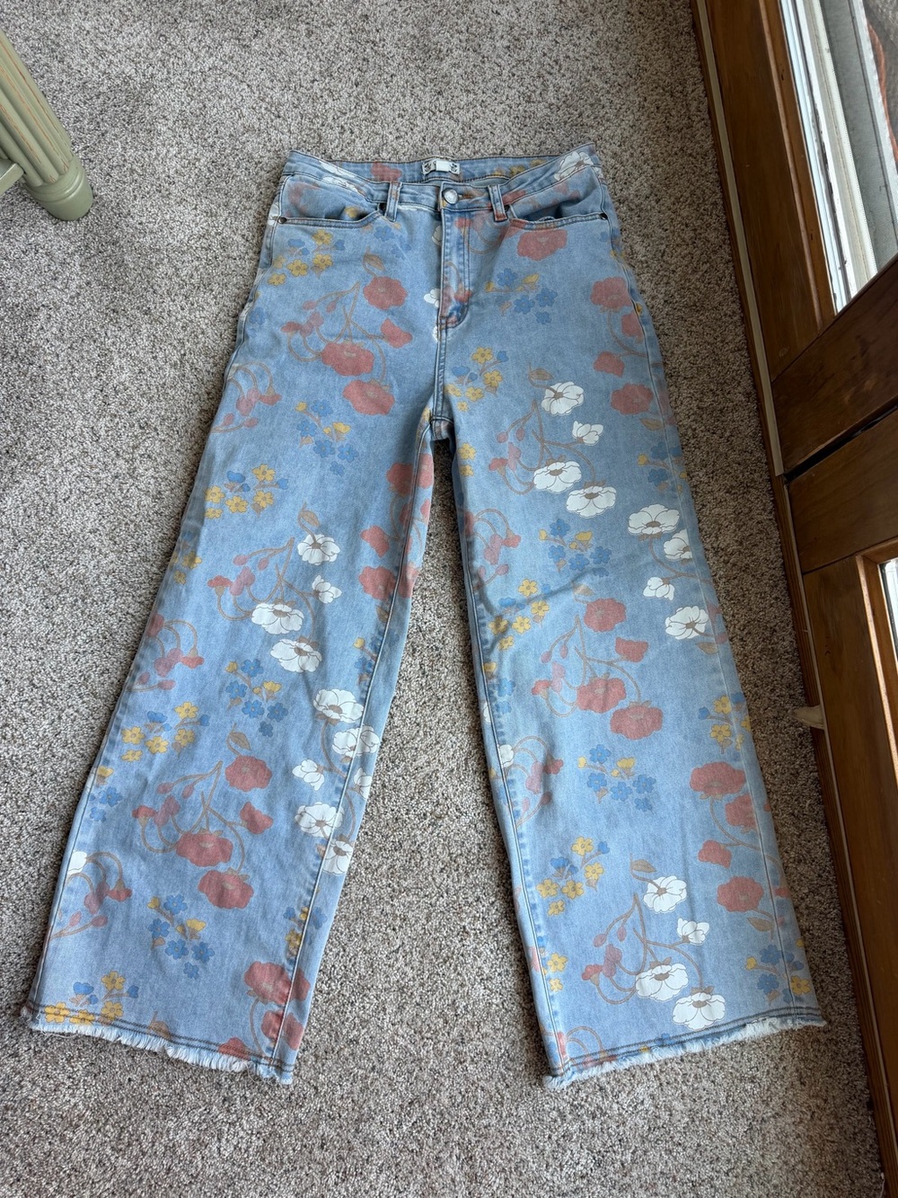 Easel Floral Light Blue Women's Jeans - Picture 2 of 4